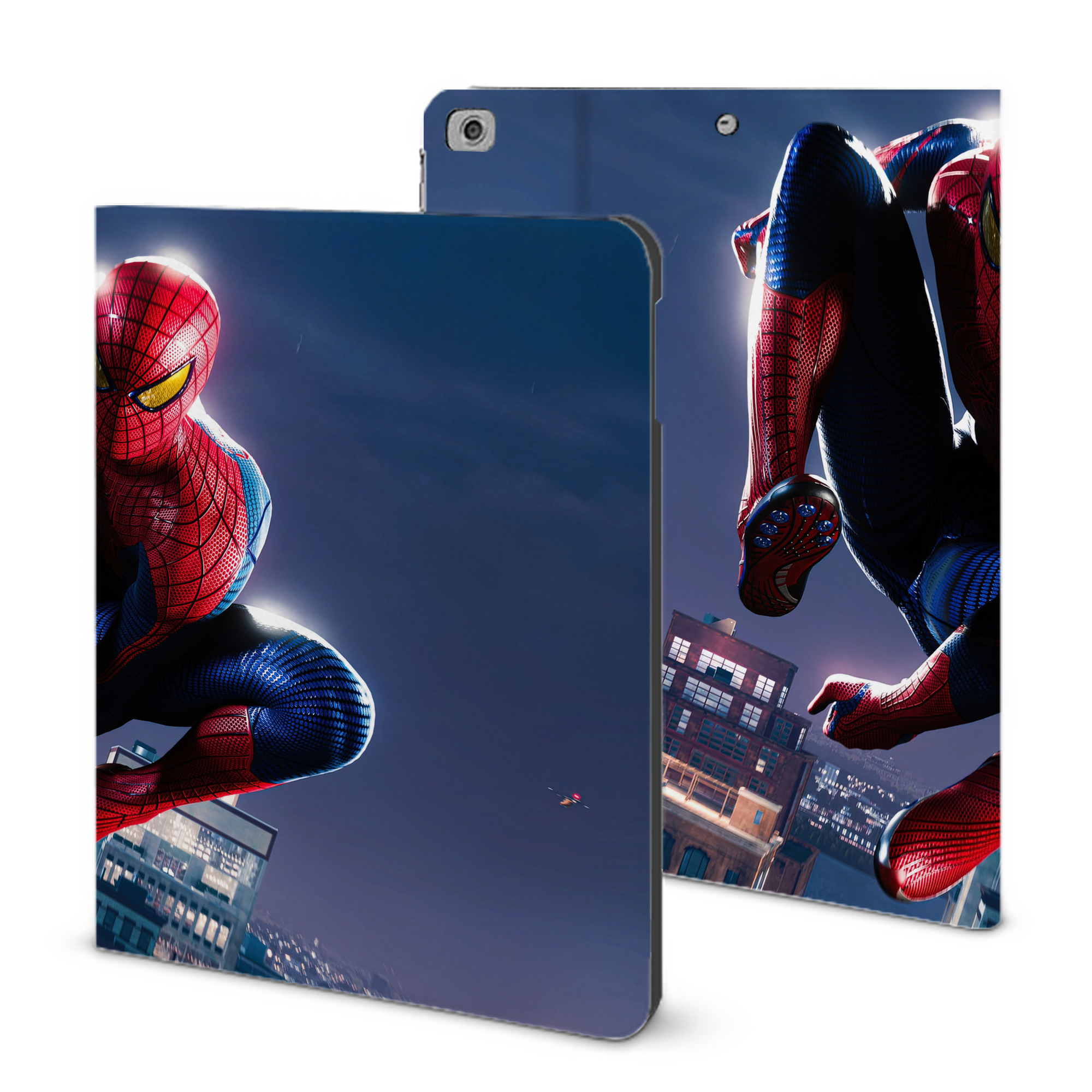 （画像用） Spider Man スパイダーマン IPad ケース ブック型 PUレザー TPU 耐衝撃 軽量 薄型 ペン収納なし 全面保護 IPad 各モデル対応